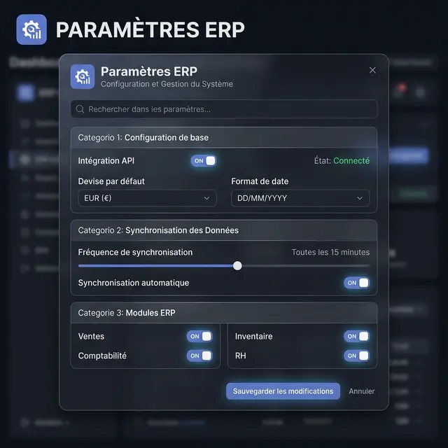 Paramètres ERP